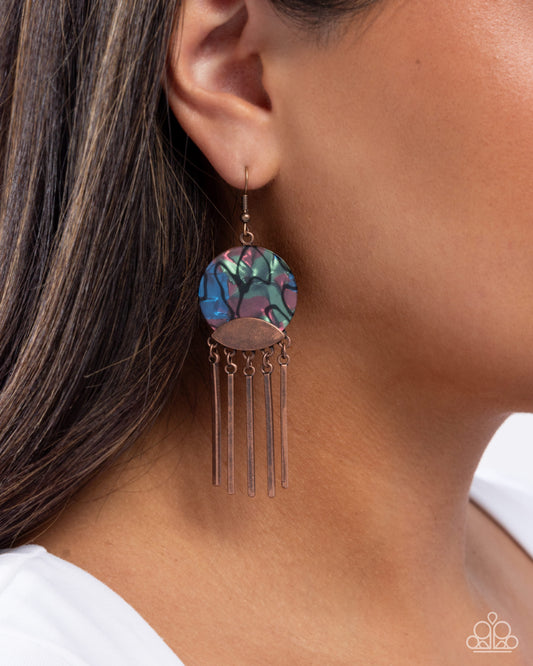 Disc Destiny - copper - Paparazzi earrings