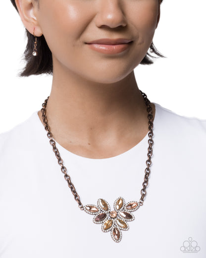 Discerning Dazzle - copper - Paparazzi necklace