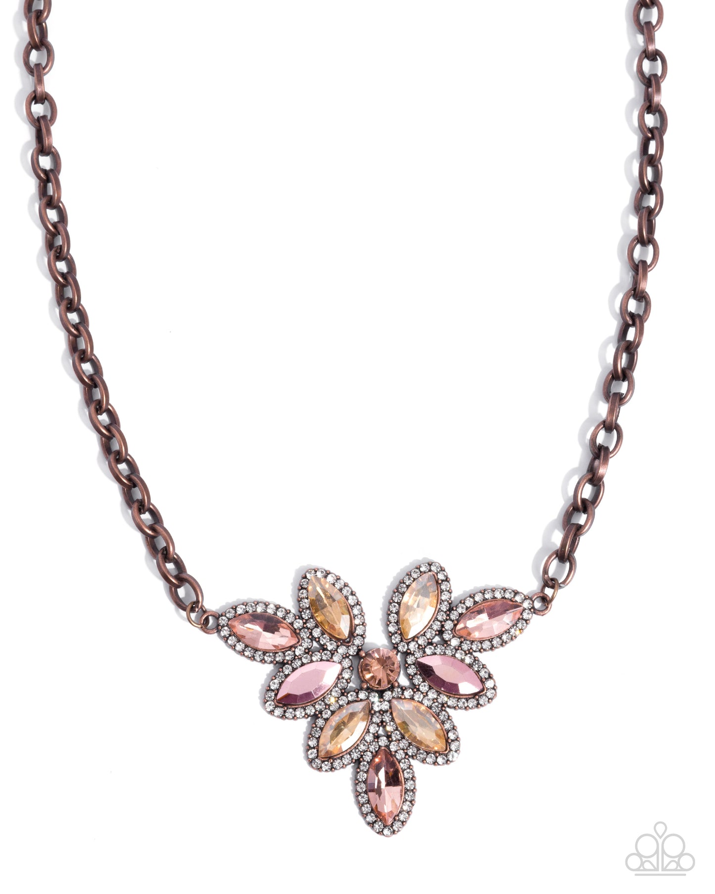 Discerning Dazzle - copper - Paparazzi necklace