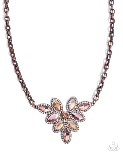 Discerning Dazzle - copper - Paparazzi necklace