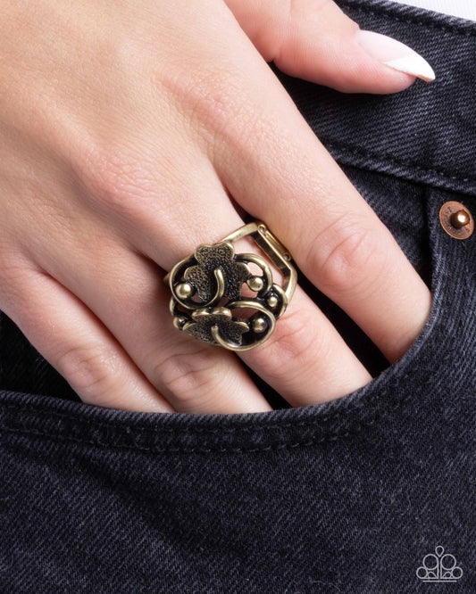 Distinctive Detailing - brass - Paparazzi ring