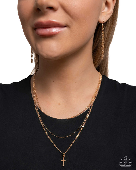 Divine Dedication - gold - Paparazzi necklace