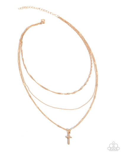 Divine Dedication - gold - Paparazzi necklace