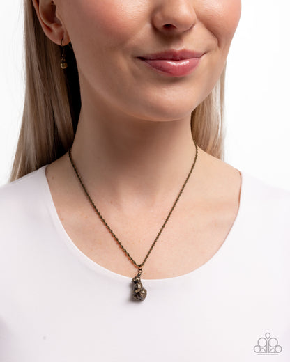 Dont Worry, Be HOPPY - brass - Paparazzi necklace