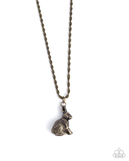 Dont Worry, Be HOPPY - brass - Paparazzi necklace