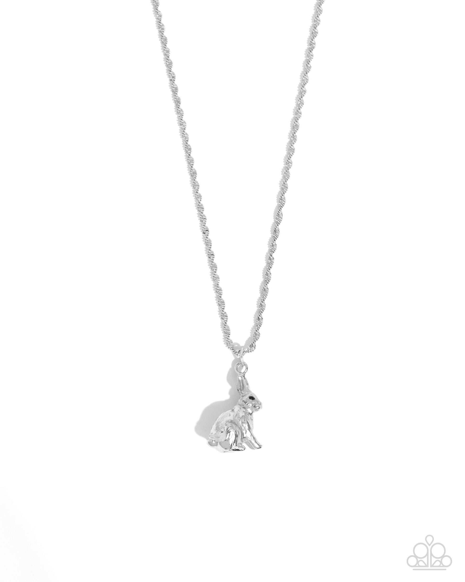 Dont Worry, Be HOPPY - silver - Paparazzi necklace