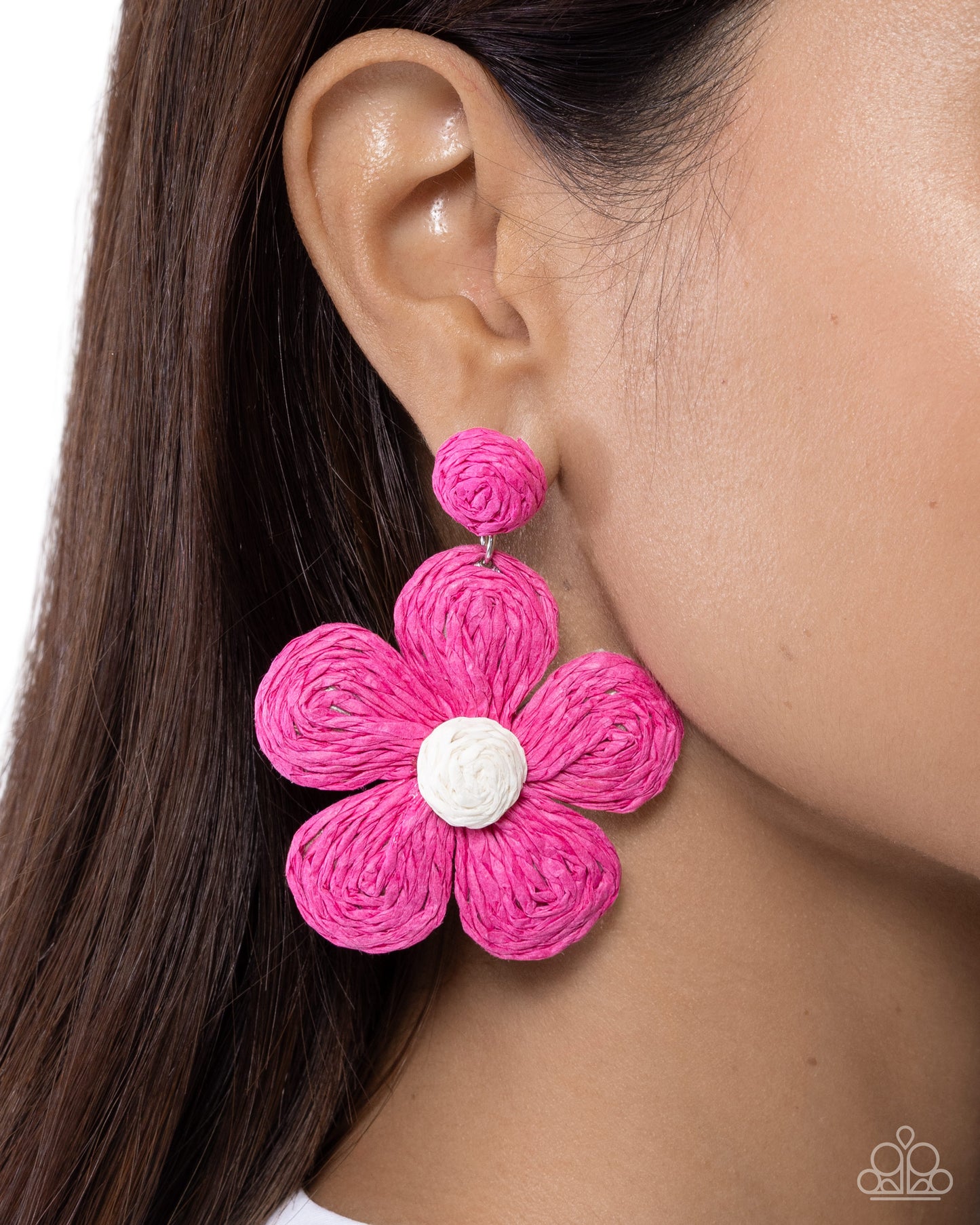 Double Daisies - pink - Paparazzi earrings