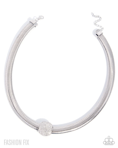 Downtown Demand - white - Paparazzi necklace