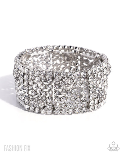 Downtown Drive - white - Paparazzi bracelet