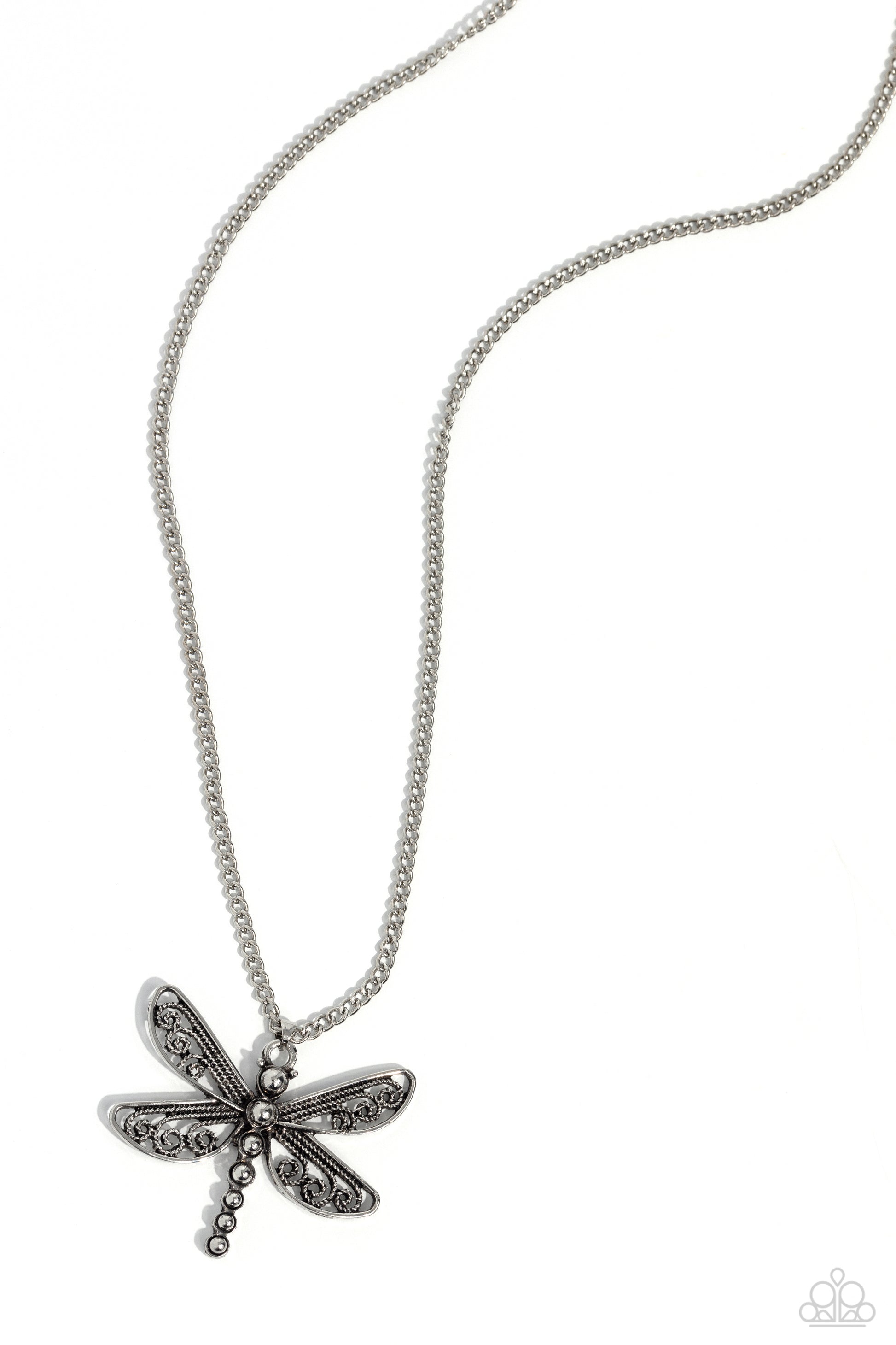 Dragonfly Dance - silver - Paparazzi necklace