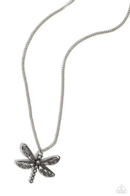 Dragonfly Dance - silver - Paparazzi necklace