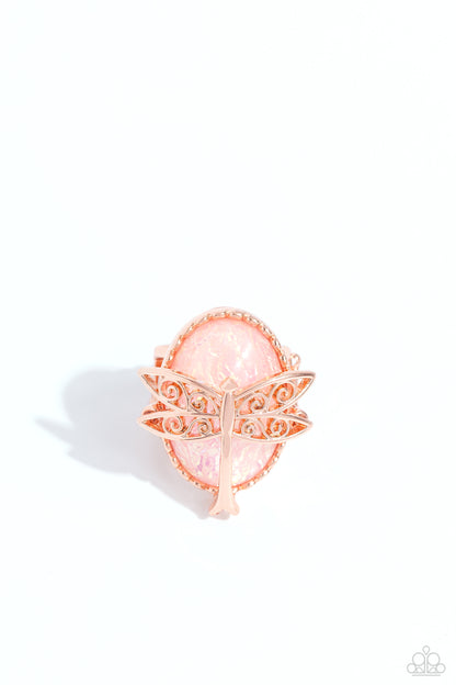 Dragonfly Dazzle - copper - Paparazzi ring