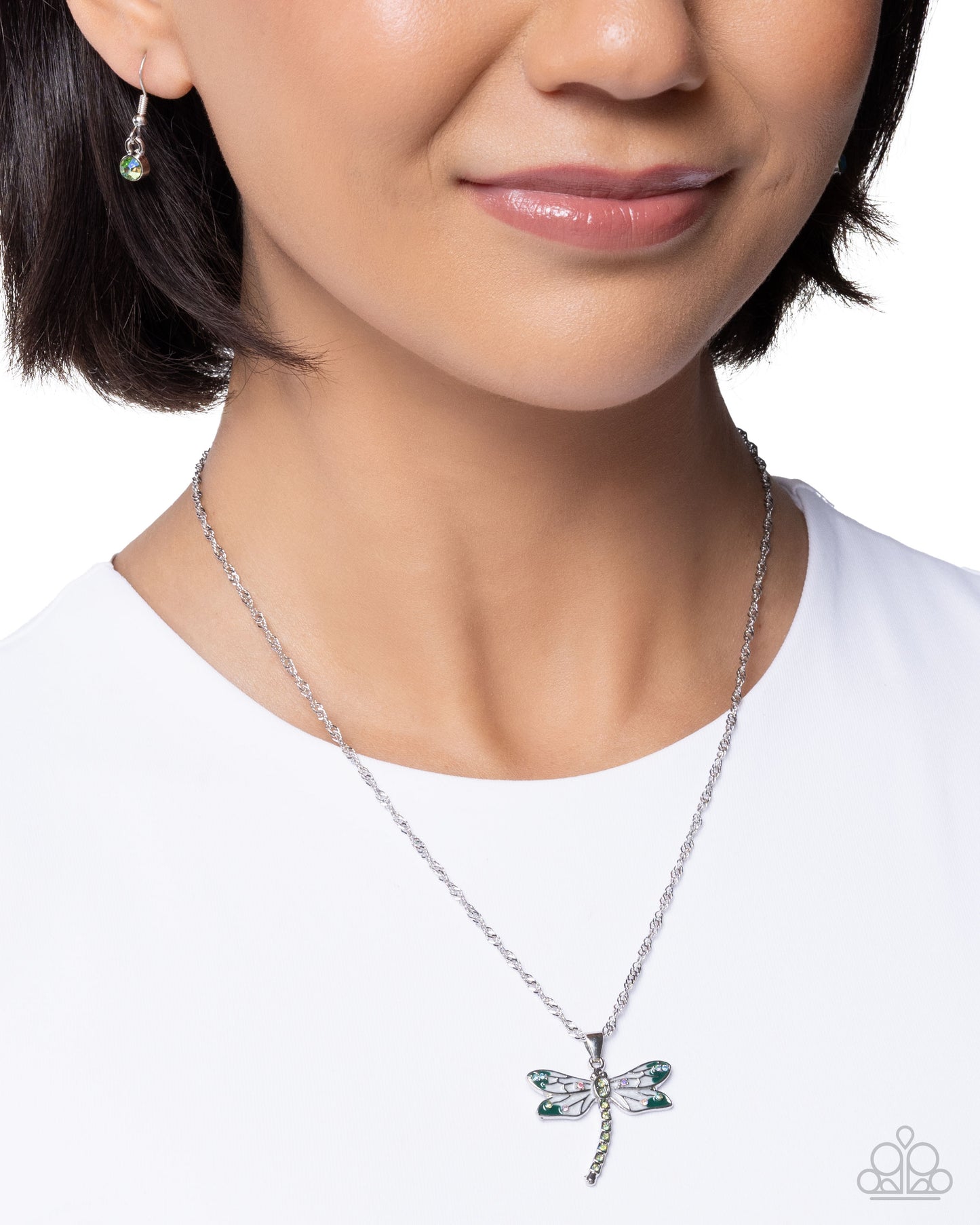 Dragonfly Debut - green - Paparazzi necklace
