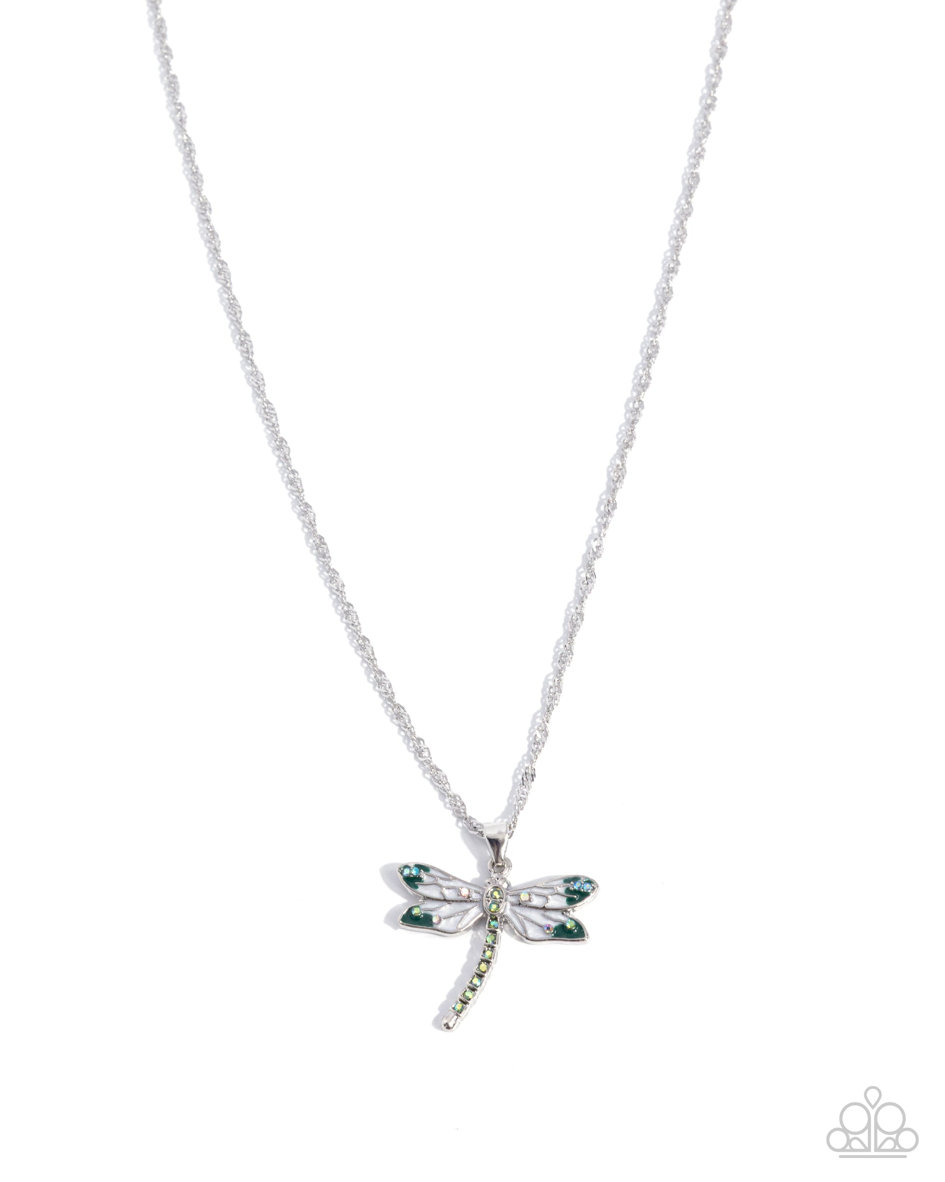 Dragonfly Debut - green - Paparazzi necklace