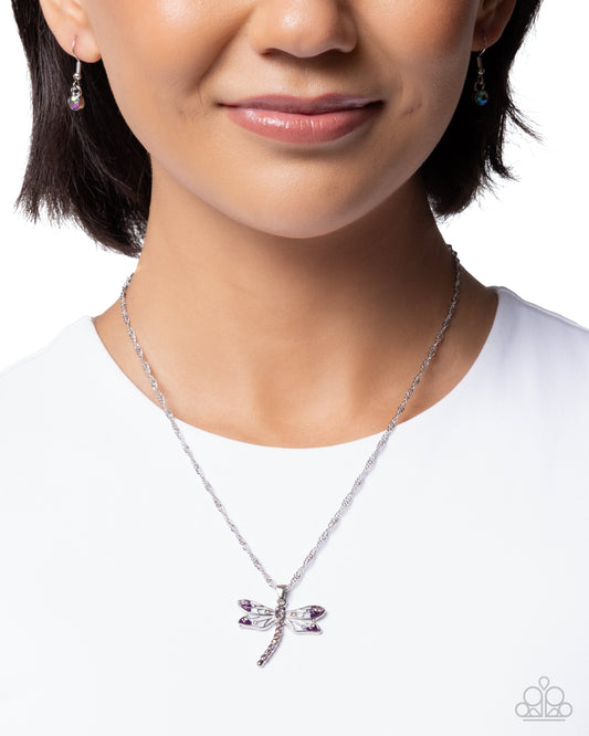Dragonfly Debut - purple - Paparazzi necklace
