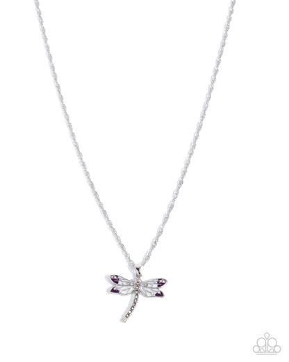 Dragonfly Debut - purple - Paparazzi necklace