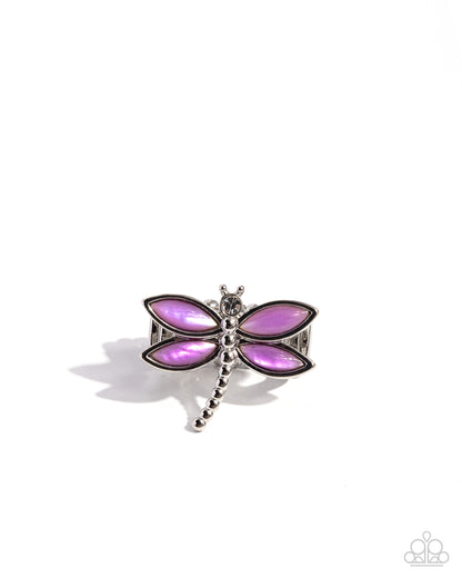 Dragonfly Dedication - purple - Paparazzi ring