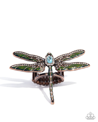 Dragonfly Delivery - copper - Paparazzi ring