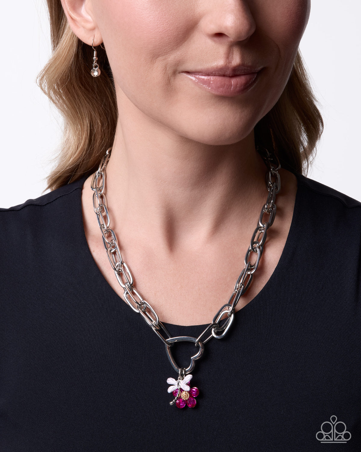 Dragonfly Dependence - pink - Paparazzi necklace