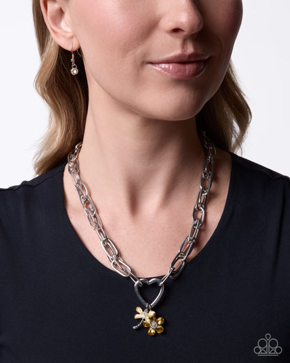 Dragonfly Dependence - yellow - Paparazzi necklace