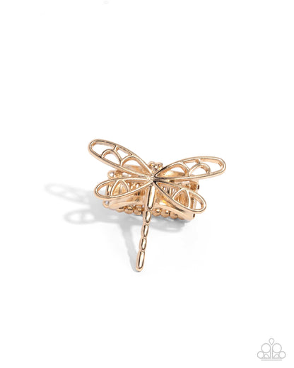 Dragonfly Depth - gold - Paparazzi ring