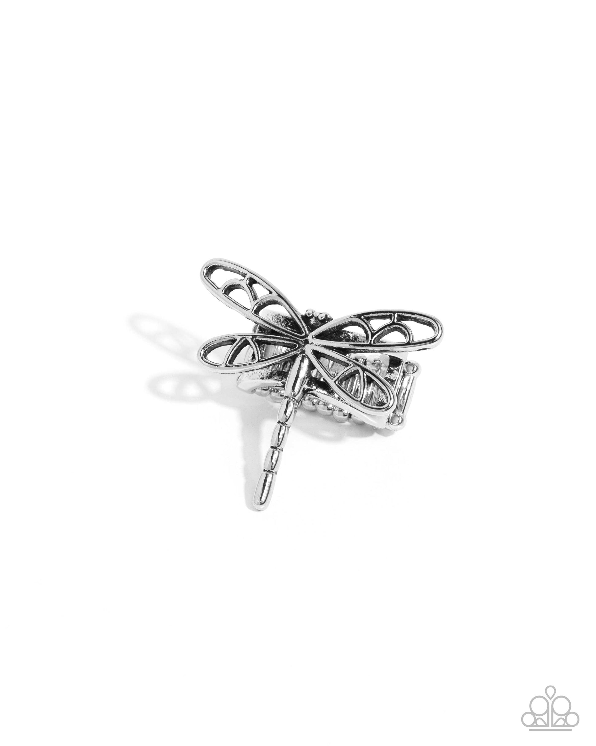 Dragonfly Depth - silver - Paparazzi ring