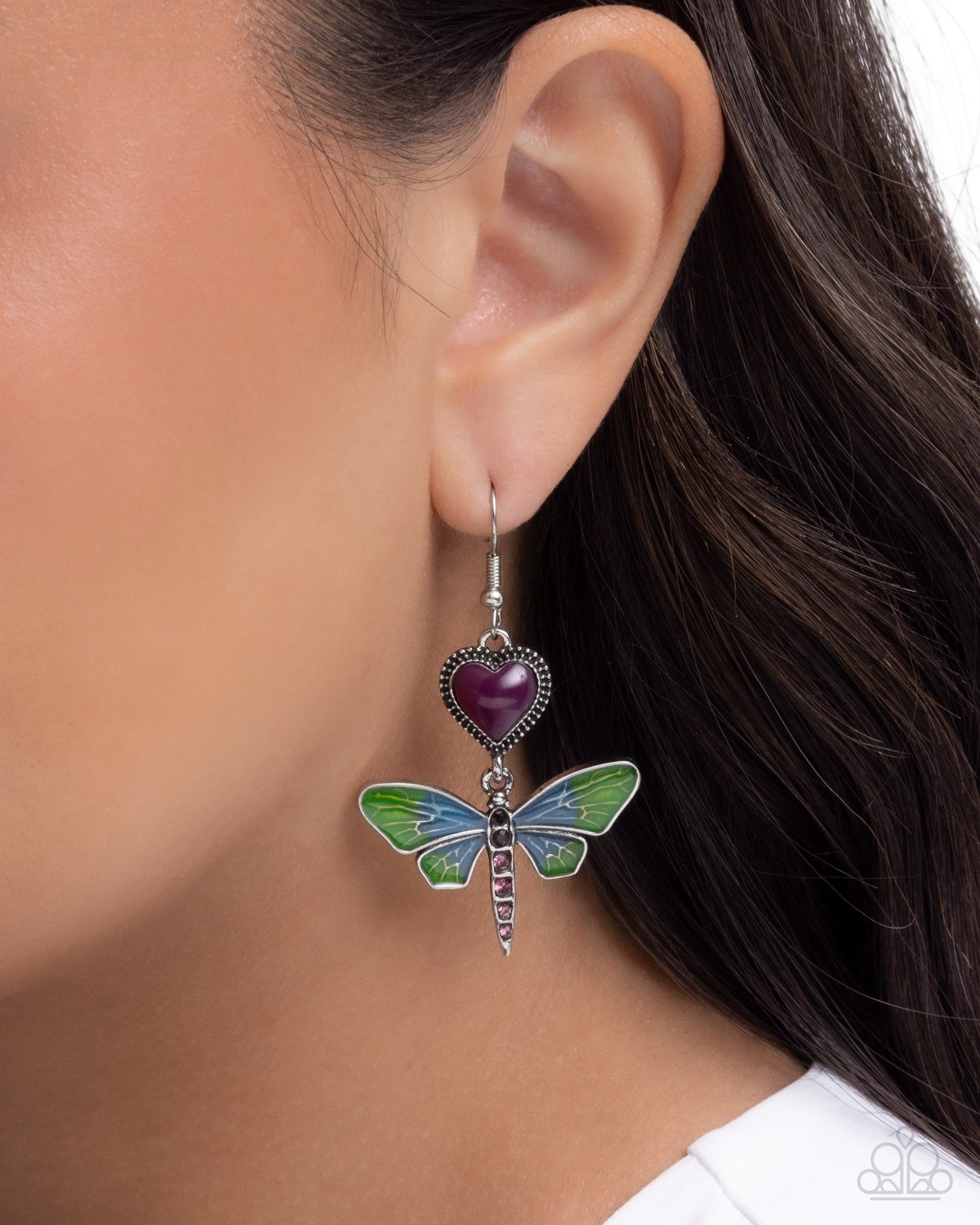 Dragonfly Devotion - purple - Paparazzi earrings