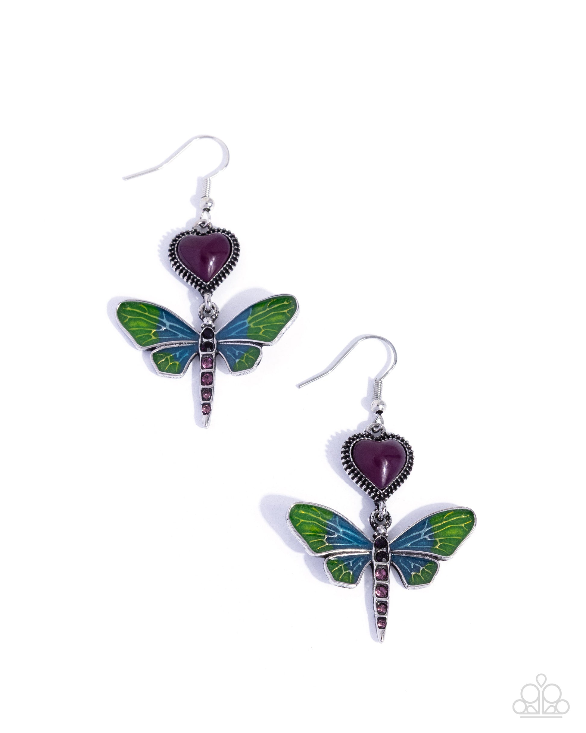 Dragonfly Devotion - purple - Paparazzi earrings