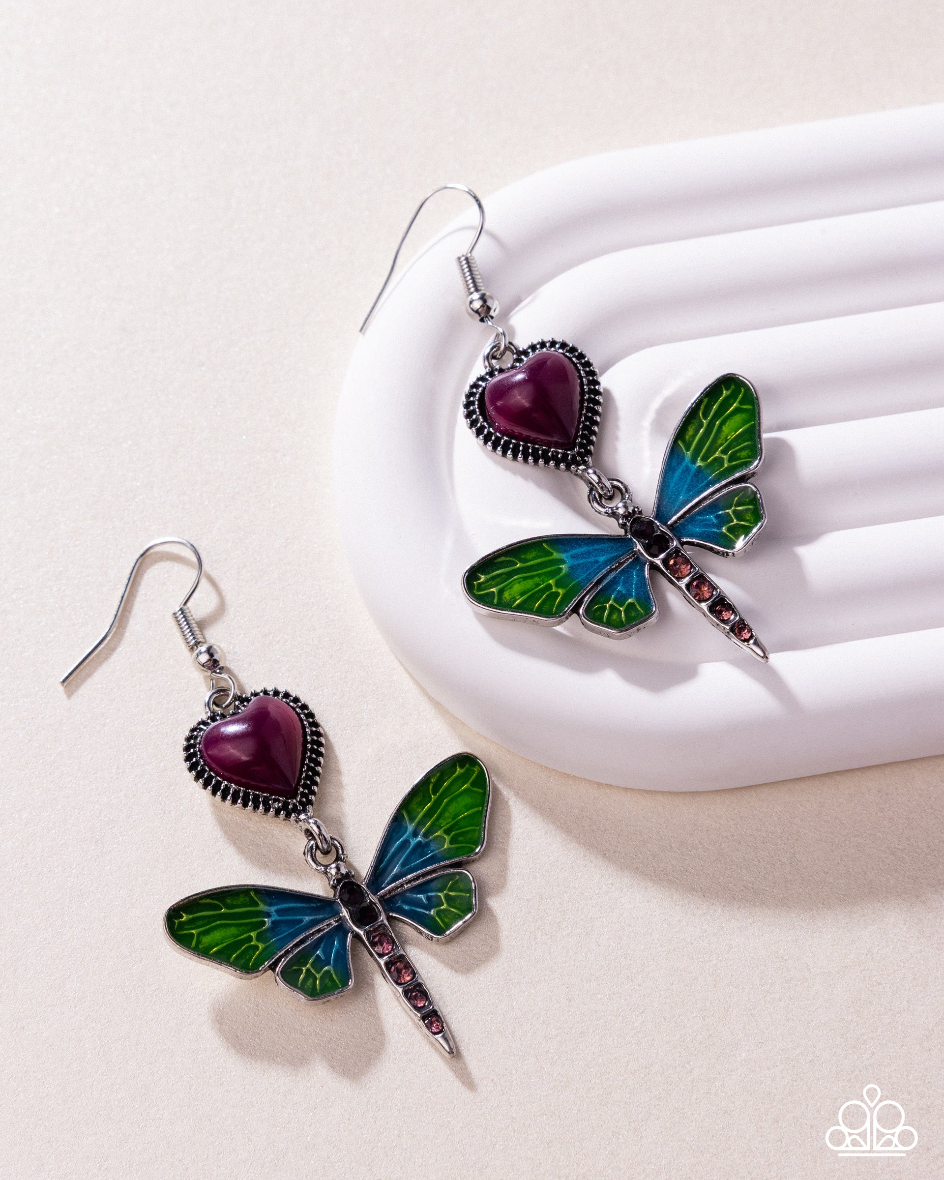 Dragonfly Devotion - purple - Paparazzi earrings