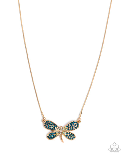 Dragonfly Direction - gold - Paparazzi necklace