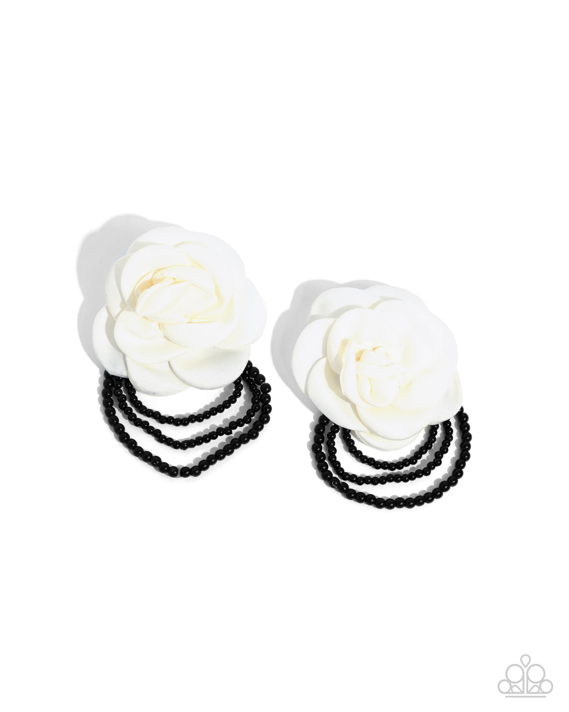 Dramatic Dame - white - Paparazzi earrings