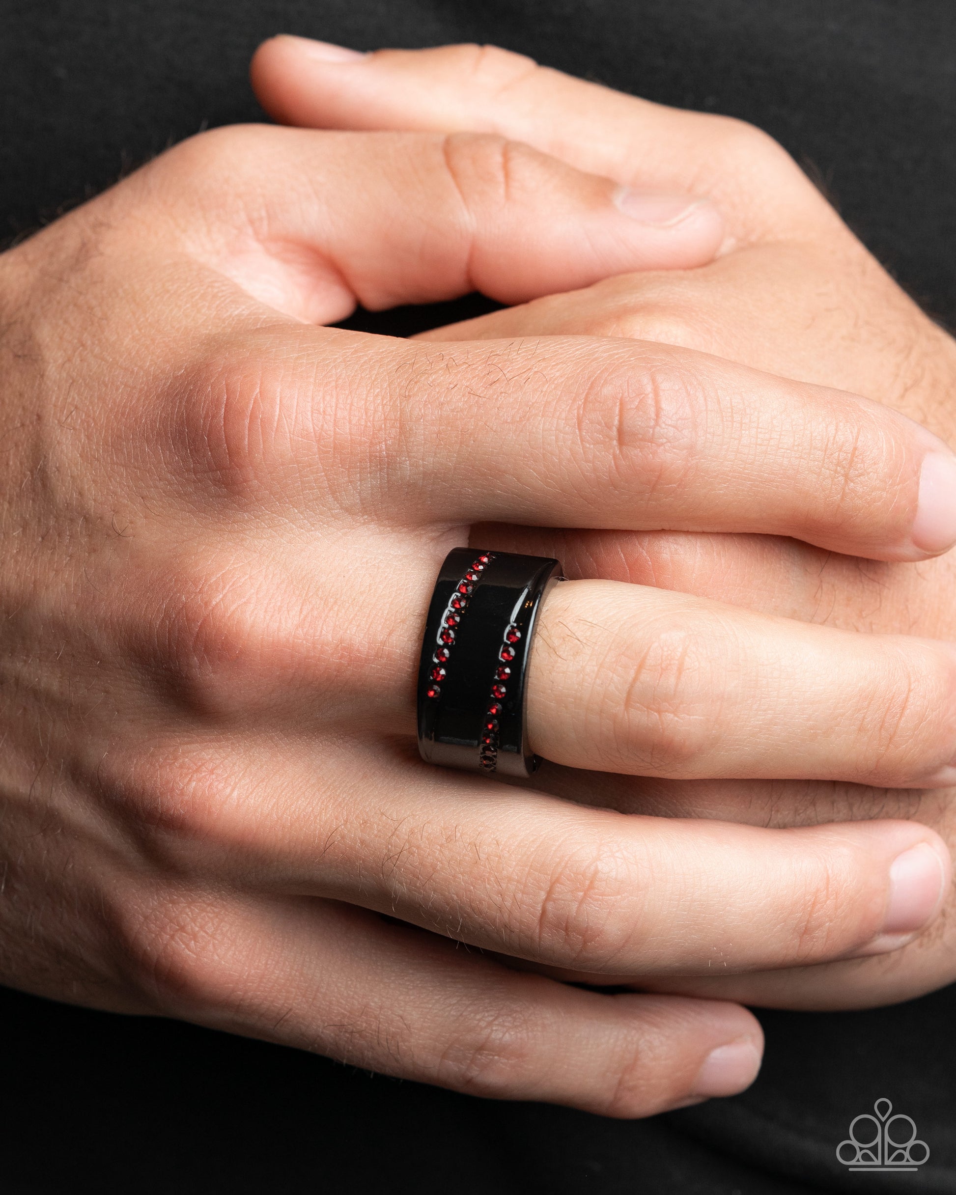 Dramatic Dedication - red - Paparazzi MENS ring