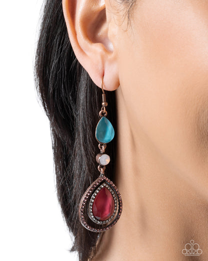 Dramatic Dive - copper - Paparazzi earrings