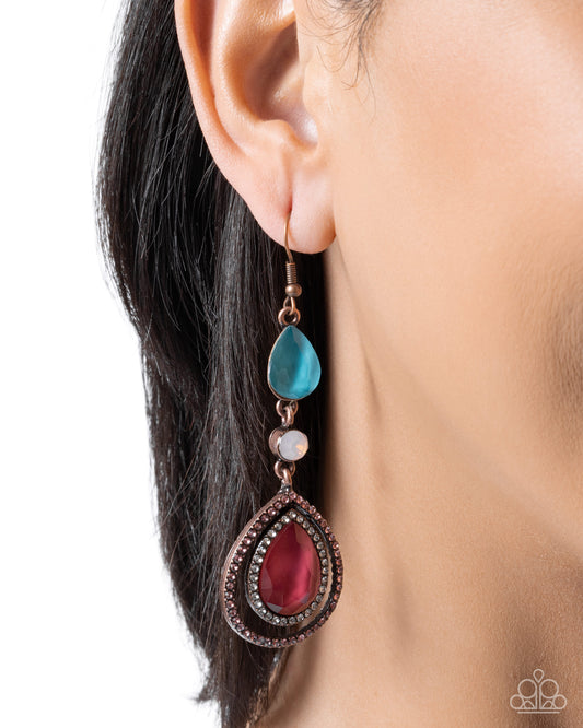 Dramatic Dive - copper - Paparazzi earrings