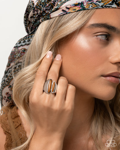 Dramatic Duel - brown - Paparazzi ring