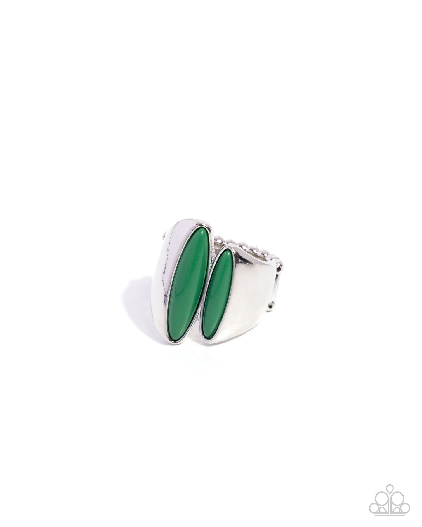 Dramatic Duel - green - Paparazzi ring