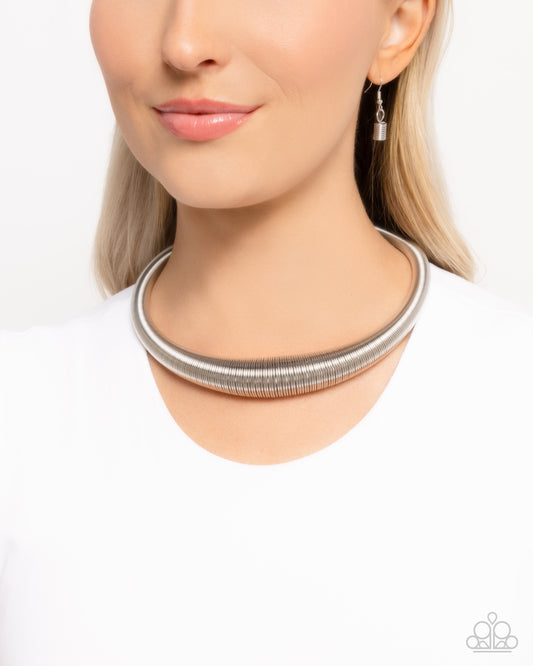 Dramatic Dynasty - silver - Paparazzi necklace