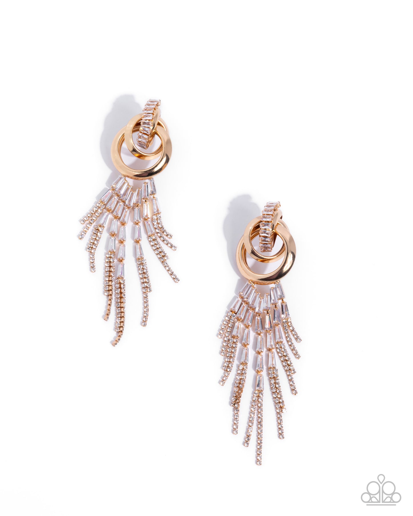 Draped In Drama - gold - Paparazzi earrings