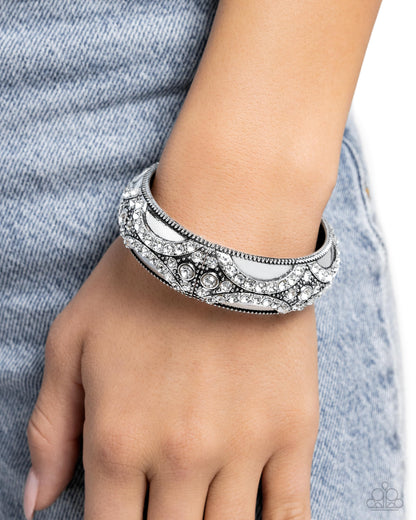 Draped in Decadence - white - Paparazzi bracelet