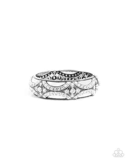 Draped in Decadence - white - Paparazzi bracelet