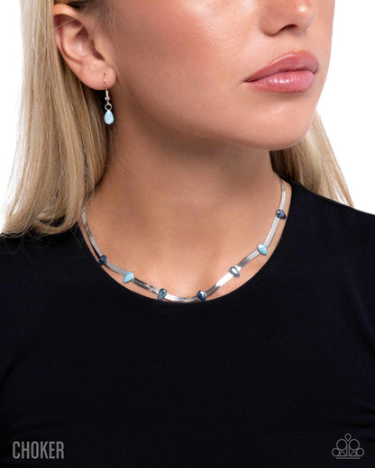 Drawing Attention - blue - Paparazzi necklace