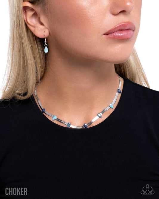 Drawing Attention - blue - Paparazzi necklace