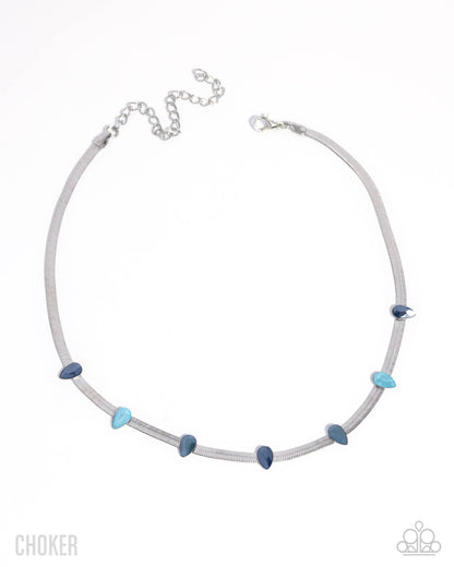 Drawing Attention - blue - Paparazzi necklace