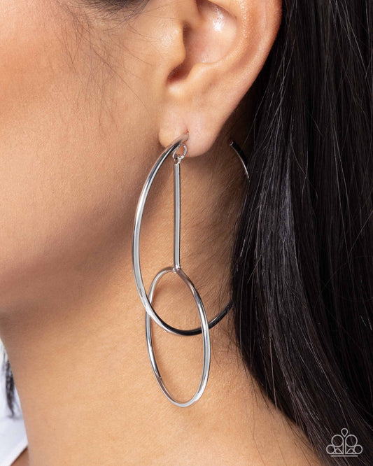 Dreaming of Hoops - silver - Paparazzi earrings