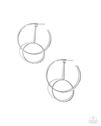 Dreaming of Hoops - silver - Paparazzi earrings
