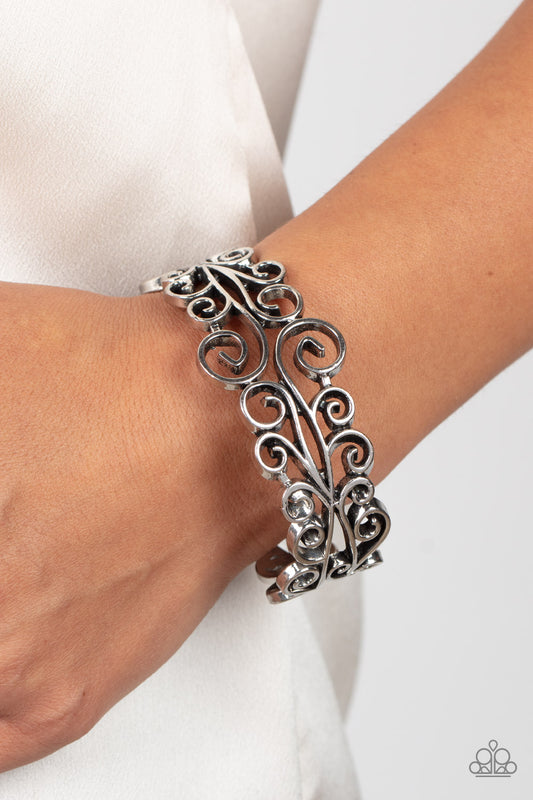 Dressed to FRILL - silver - Paparazzi bracelet
