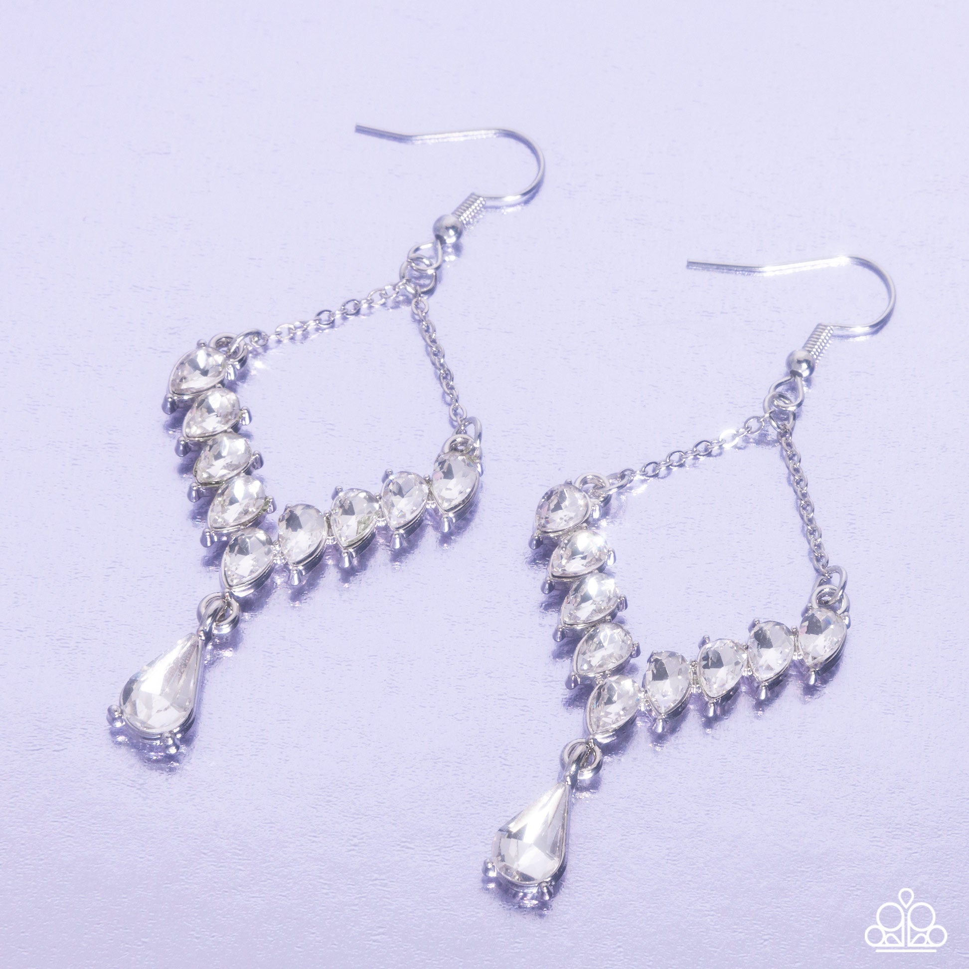 Dripping Drama - white - Paparazzi earrings