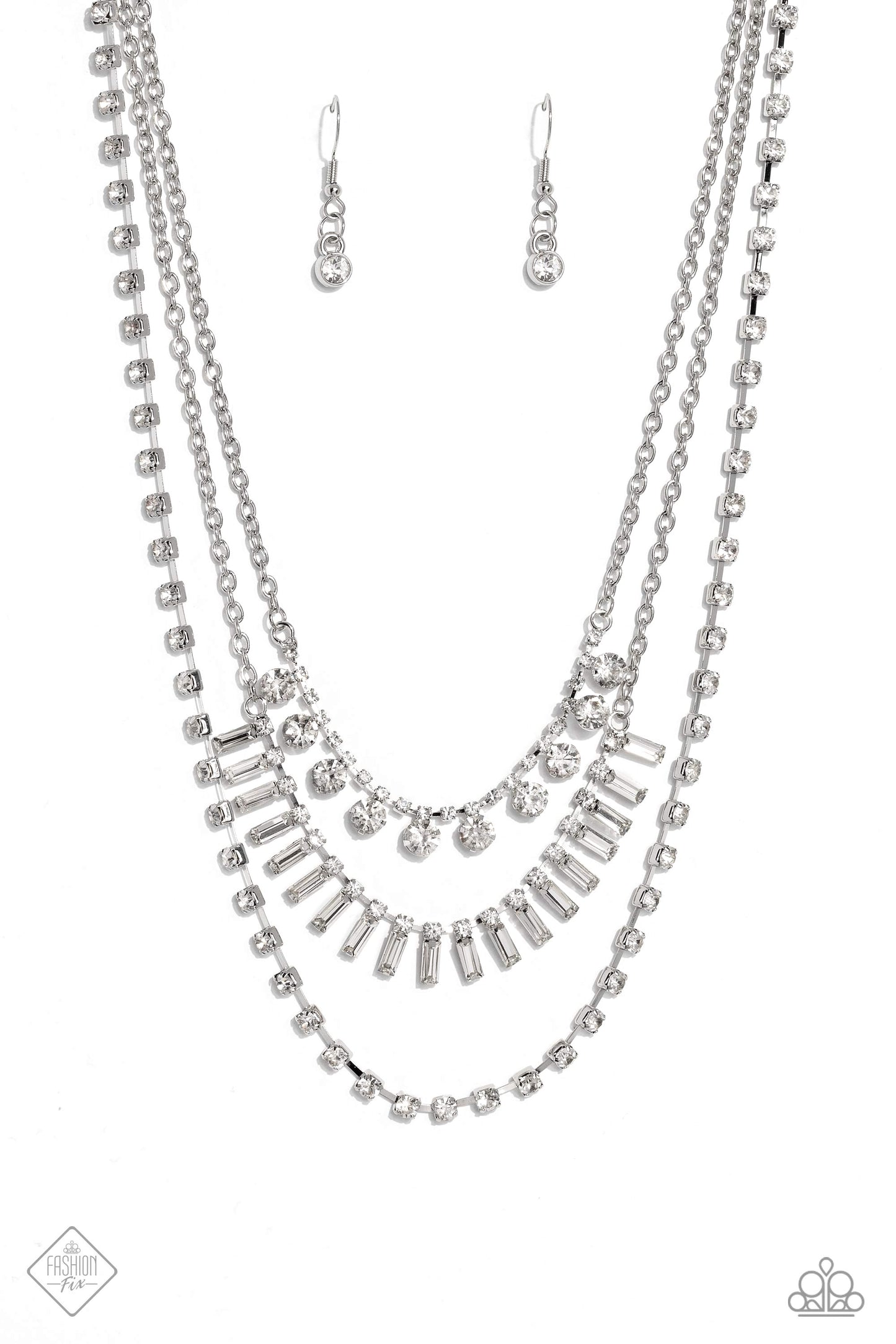 Dripping in Stardust - white - Paparazzi necklace