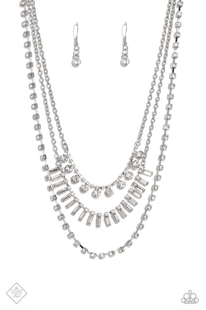 Dripping in Stardust - white - Paparazzi necklace