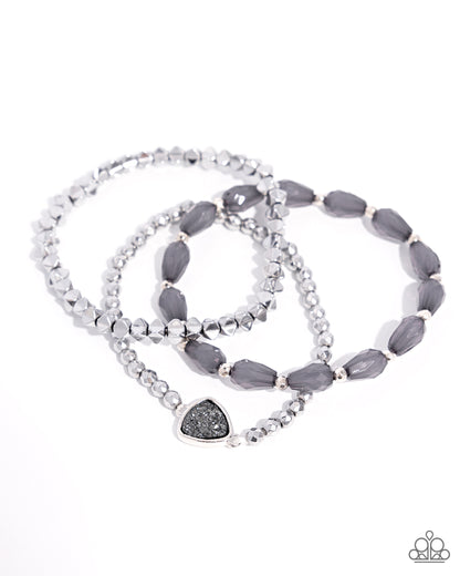 Druzy Decadence - silver - Paparazzi bracelet